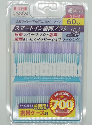 Create Smart In Interdental Brush No Metal Rubber Value 60 Pieces X 10 Pieces 2(SS)-4(M) Wire, Type,