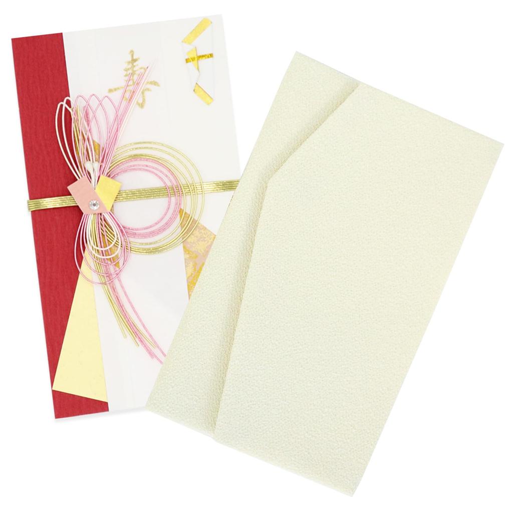 Yoneshichi Fukusa Gift Envelope Set (Fukusa, Money Envelope, and Gift Wrap) for Weddings and Celebrations, Made in Japan, Magnetic Closure, Cream and