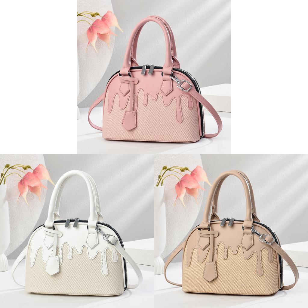 Pu Shell Bag With Splicing Design For Daily Casual Womens Crossbody And Shoulder Use