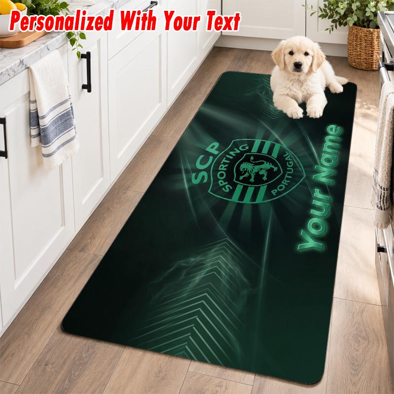 Sporting CP Custom Name Flannel Rug Kitchen Mat Non Slip Floor Carpet Personalized Home Decor