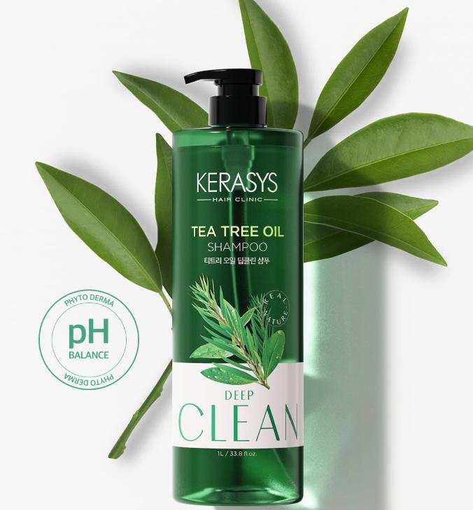 KERASYS Tea Tree Oil Shampoo for Scalp Care and Healthy Hair 1L