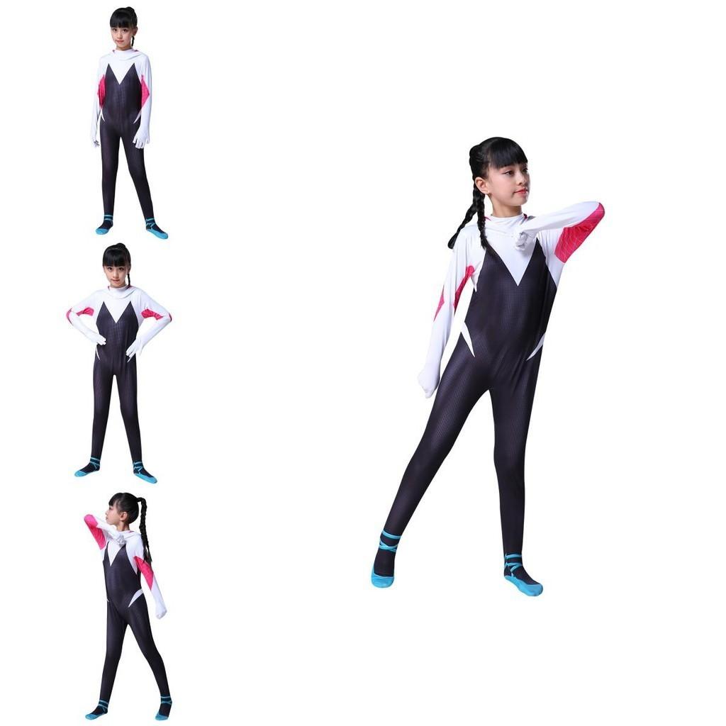 Vibrant Spider-man Into The Spider-verse Gwen Stacy Kids Costume Jumpsuit For Playful Adventures