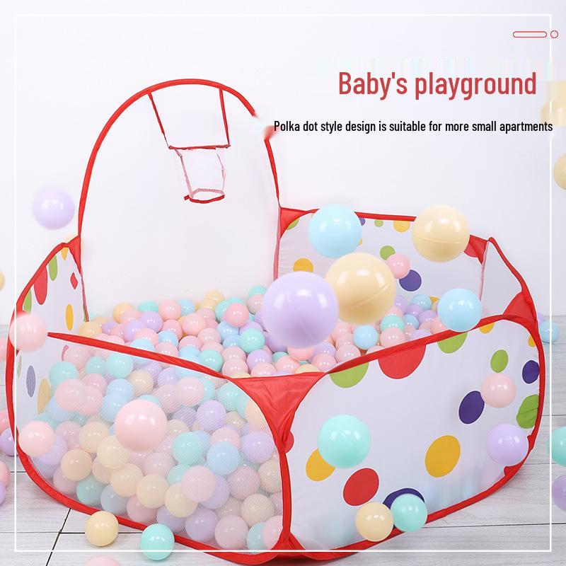 Skládací dětský stan a bazén s míčky s basketbalovým košem pro vnitřní hru