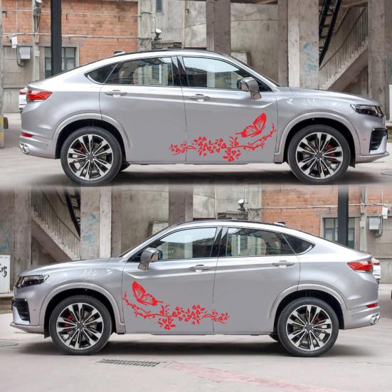 Sticker Funny Pattern Good Visual Effect Waterproof Butterfly Flower Car Body Decal