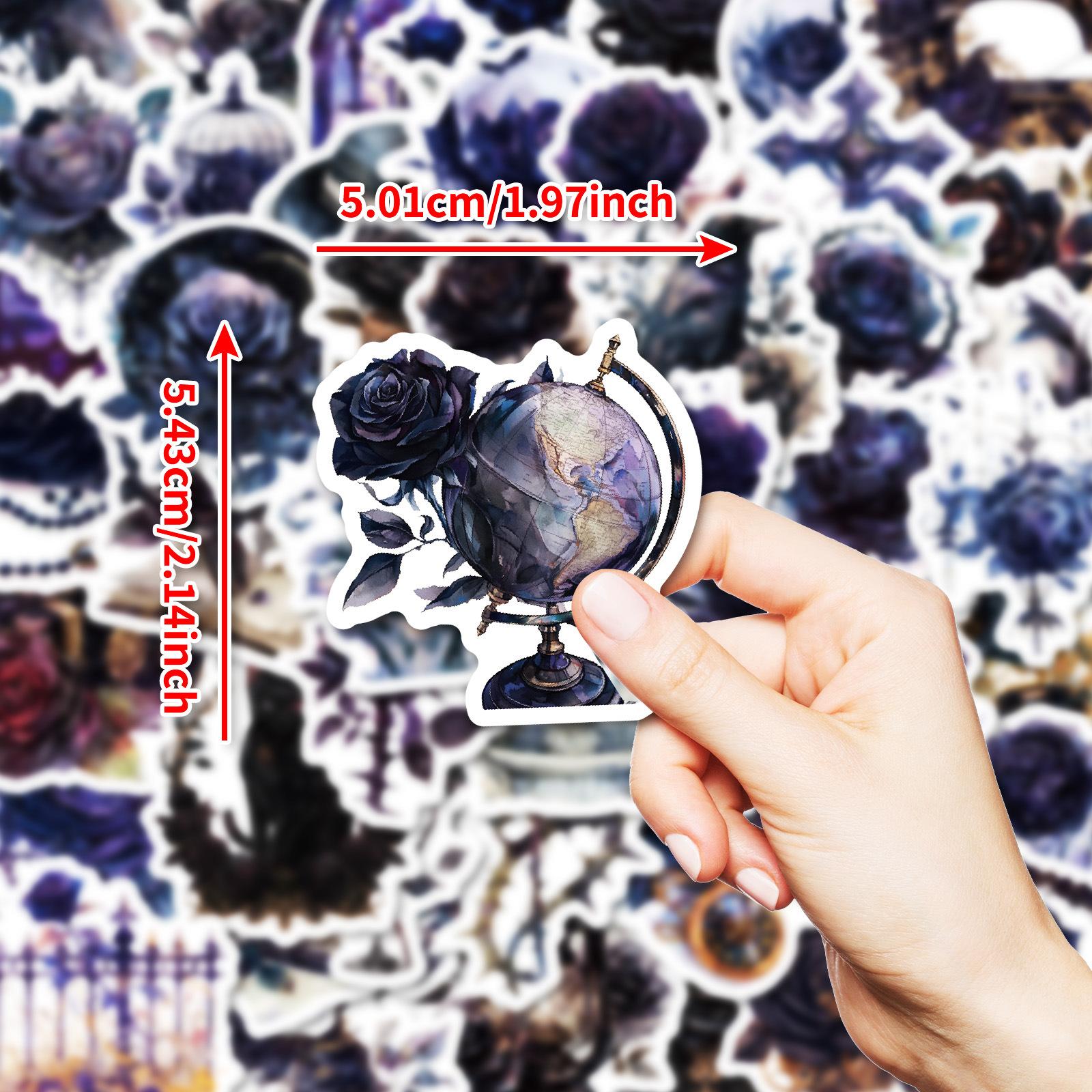 

50 Наклеек серии «Темная роза» высокой ценности, декоративных, в стиле граффити, готическом, водонепроницаемых