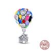 925 Silver Chameleon Charms Bead Colorful Sketchpad Dangle Zirconium Clip for Bracelet Necklace DIY Jewelry