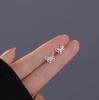 Elegant Iridescent Cubic Zirconia Butterfly Stud Earrings - Chic and Sweet Design