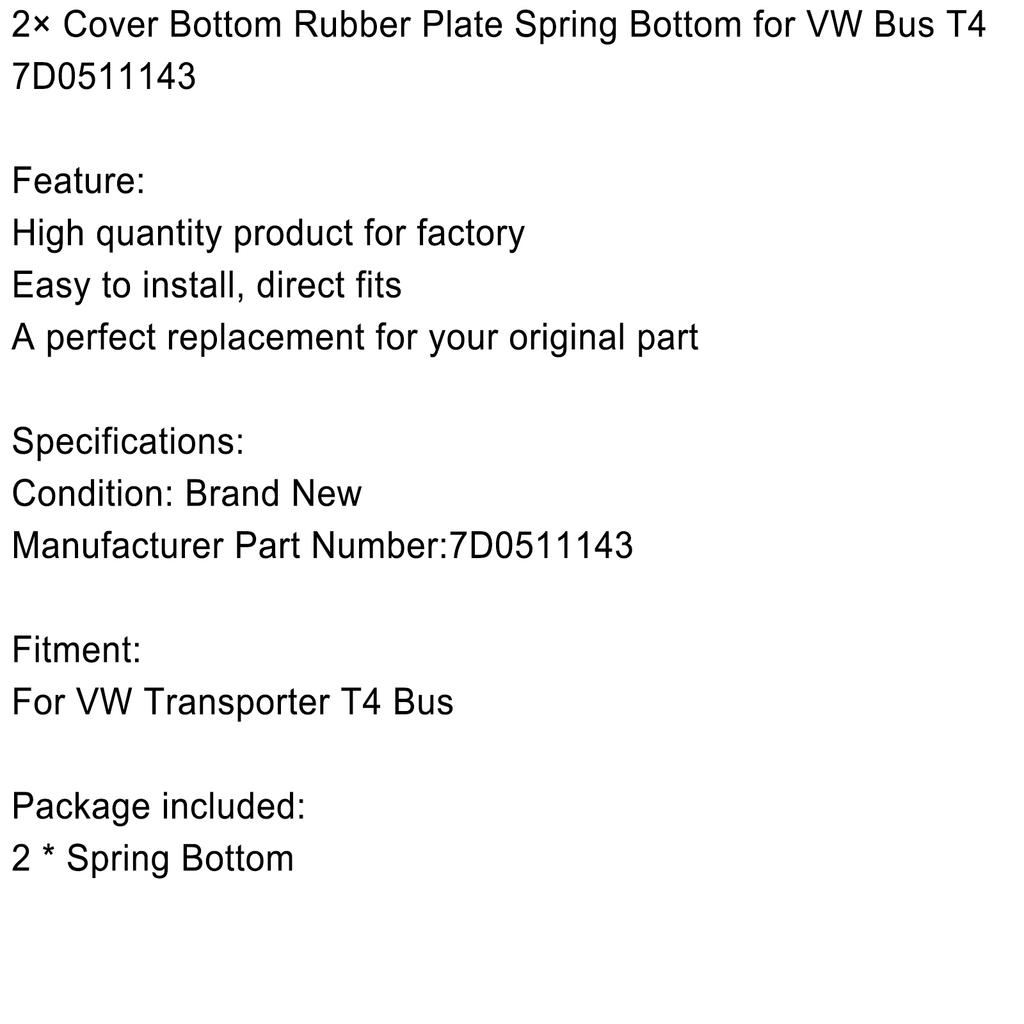 Artudatech 2× Cover Bottom Rubber Plate Spring Bottom for VW Bus T4 7D0511143 Car Accessories