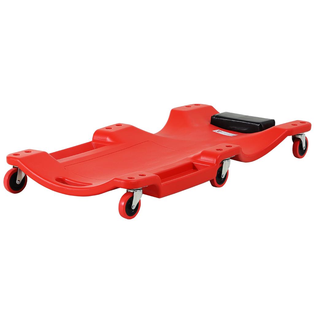 Mechanic Vehicle Creeper Under Car Rolling Crawler Board With Headrest Wheels Red