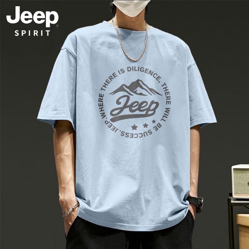 JEEP SPIRIT Men s Pure Cotton Loose Fit Short Sleeve T-Shirt 3XL
