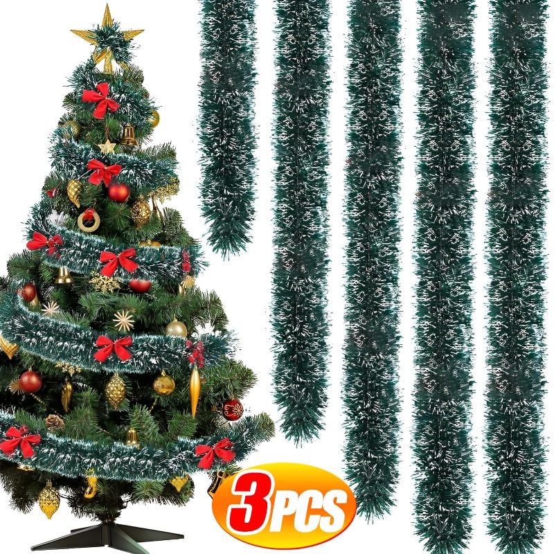 3/1 Stück Weihnachtsbaum-Band-Anstecker Weihnachtsbaumschmuck Hausparty Weihnachts-Girlande Deko Baumschmuck Grüner Stock Lametta Partyzubehör