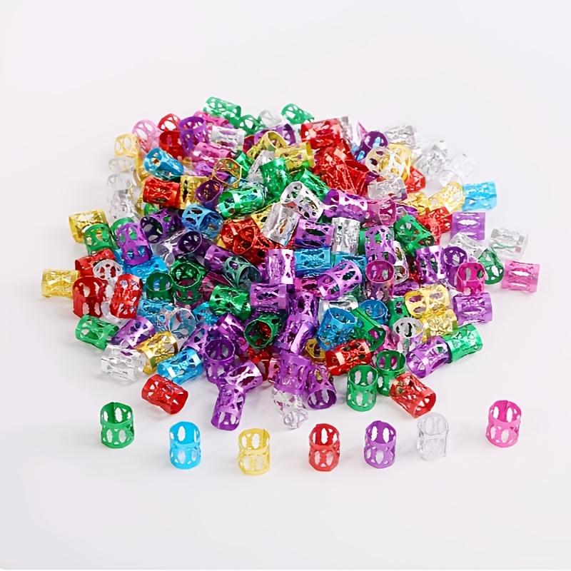 50pcs Braid Accessories Hair Rings Braiding Decorative Hair Clips Mixed Color Aluminum Flower Tubes Non-Rust and Fade