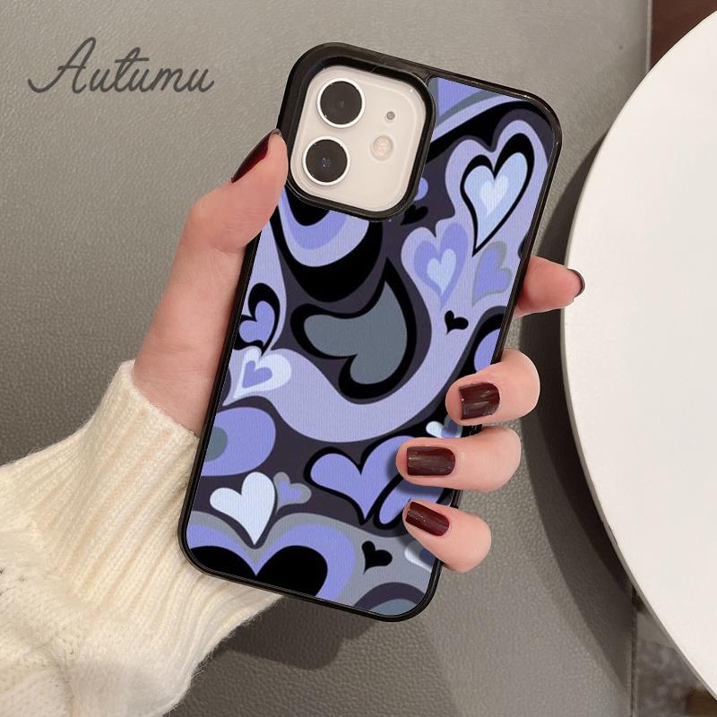 Swirl Hearts Phone Case for iPhone 11 12 13 14 Pro Max Mini X XR XS SE 2020 5 6S 7 8 Plus Samsung Galaxy S21 S22 Cover Shell