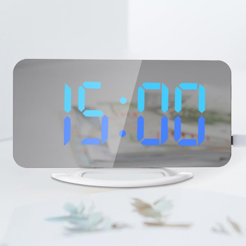 Adjustable Brightness RGB Digital Alarm Clock for Bedroom 4 RGB Changing Colors 7 Normal Colors Electronic Desktop Clock