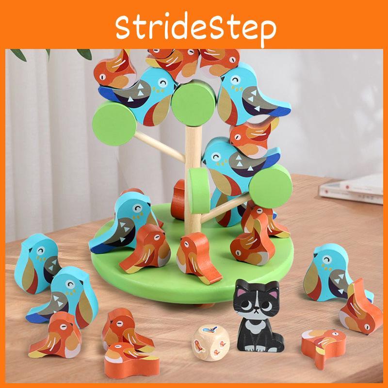 Wooden Bird Stacking Balance Tree Toy Puzzles For Kids Educational Family Play