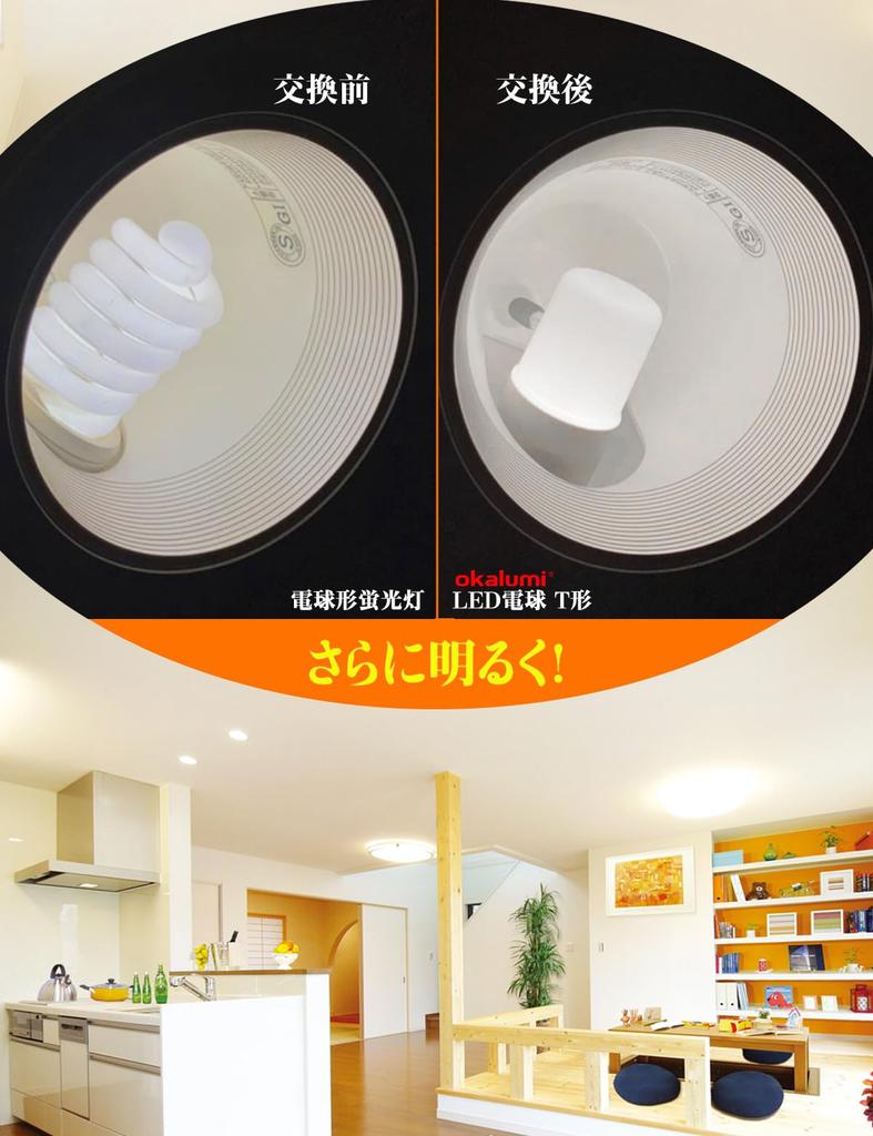 Okalumi LED Bulbs, 100W Equivalent, T-Shaped, E26 Base, Warm White, 1200lm, Omnidirectional, Recommended Replacement for EFD25 and EFD15 Bulb-Shaped