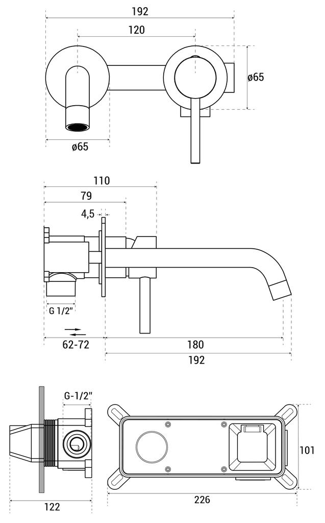 DECCO Gold Matte Washbasin Tap for Besco Concealed Installation