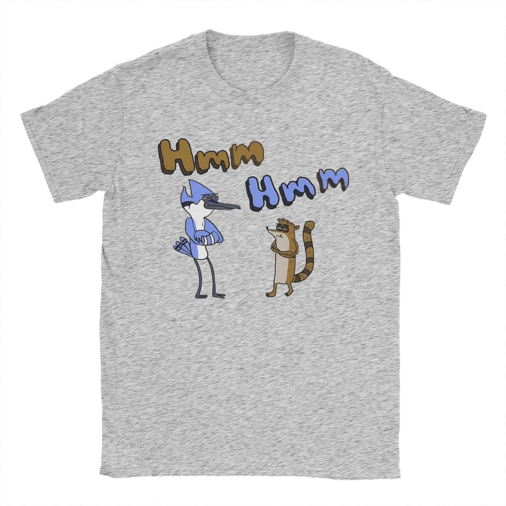 Unique Hmm Hmm Regular Show TShirts for Men Crew Neck Pure Cotton T Shirts Short Sleeve Tee Shirt Gift Idea Tops