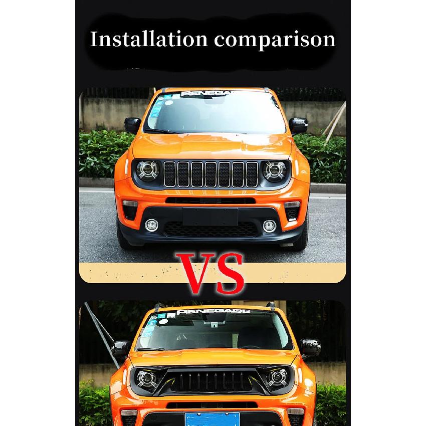For 2016 17 18 19 20 21 22 23 Jeep Renegade Racing Grills Matt Carbon Grille Air Intake Styling Exterior Tuning Accessories Part