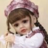 KEIUMI Full Silicone Vinyl 22 Inch Red Dress Lively Reborn Baby Doll Realistic Skin Babies Doll Children Gift