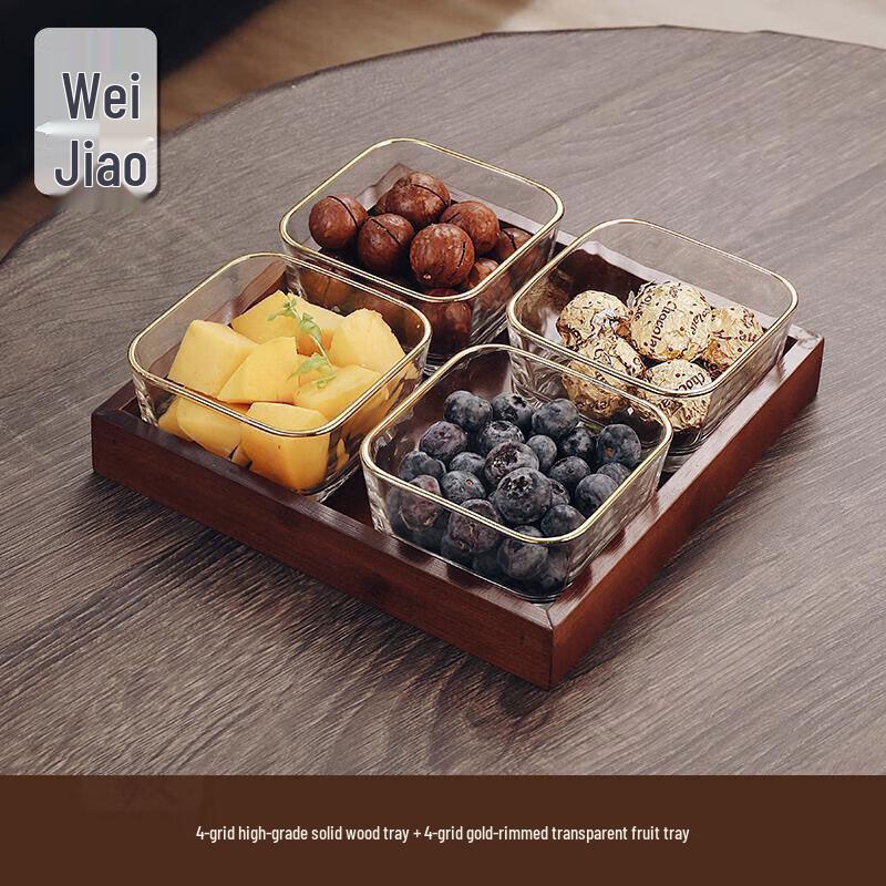Weiyi Glas Servierschüssel Set mit Unterteilungen