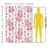Love Letter Print Shower Curtain Cute Cartoon Design For Bathroom Decor Pink White Colorful Fabric Waterproof 3D Printing Shower