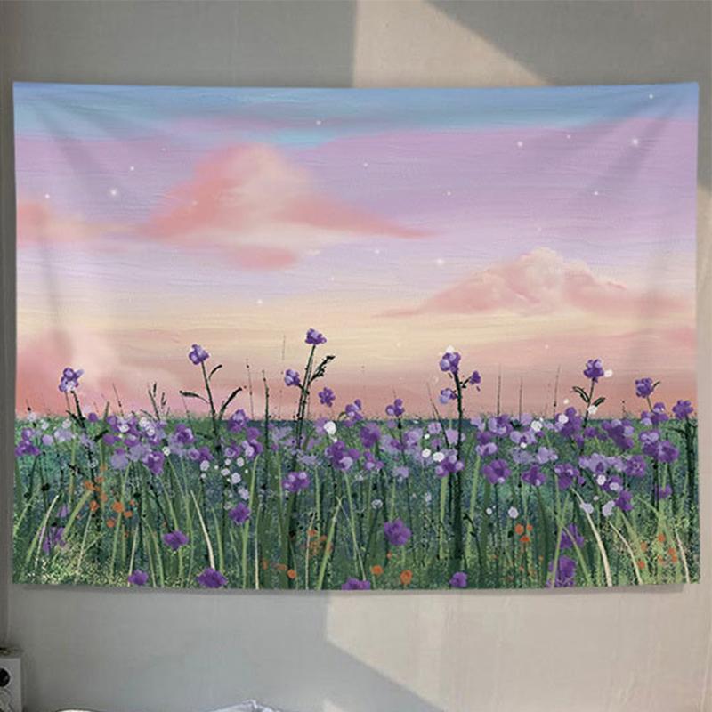 Полевое lakeside scenery tapestry комнатное украшение красивое настенное панно девушка розовая 74x94cm(29x37in)