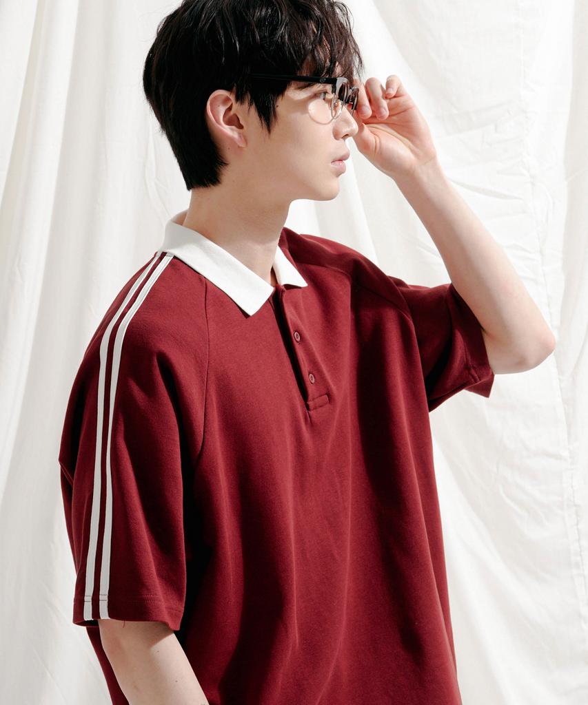 JEMUT [2Pack] Forward Oversized Collared Short Sleeve T-Shirt 2Pack Oyst2559 (B Type)