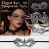 Half Face Halloween with Gold Foil Lace Design for Masquerade Party Costume