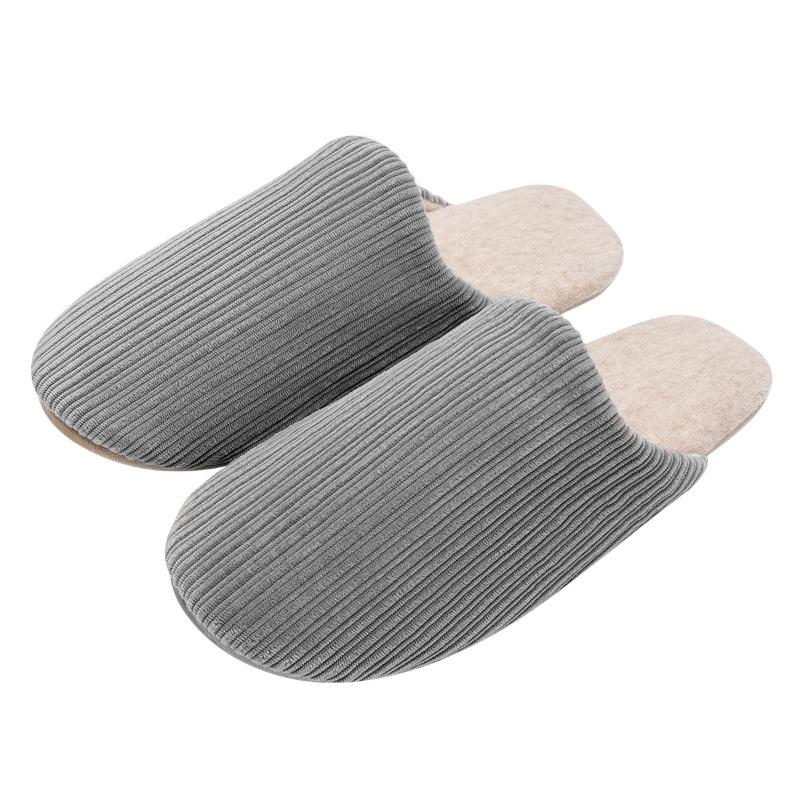 Elderly silent slippers men's autumn and winter new non-slip soft bottom Japanese floor silent cotton slippers women