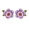 Retro purple and pink flower stud earrings enamel premium earrings design sense summer new sweet earrings