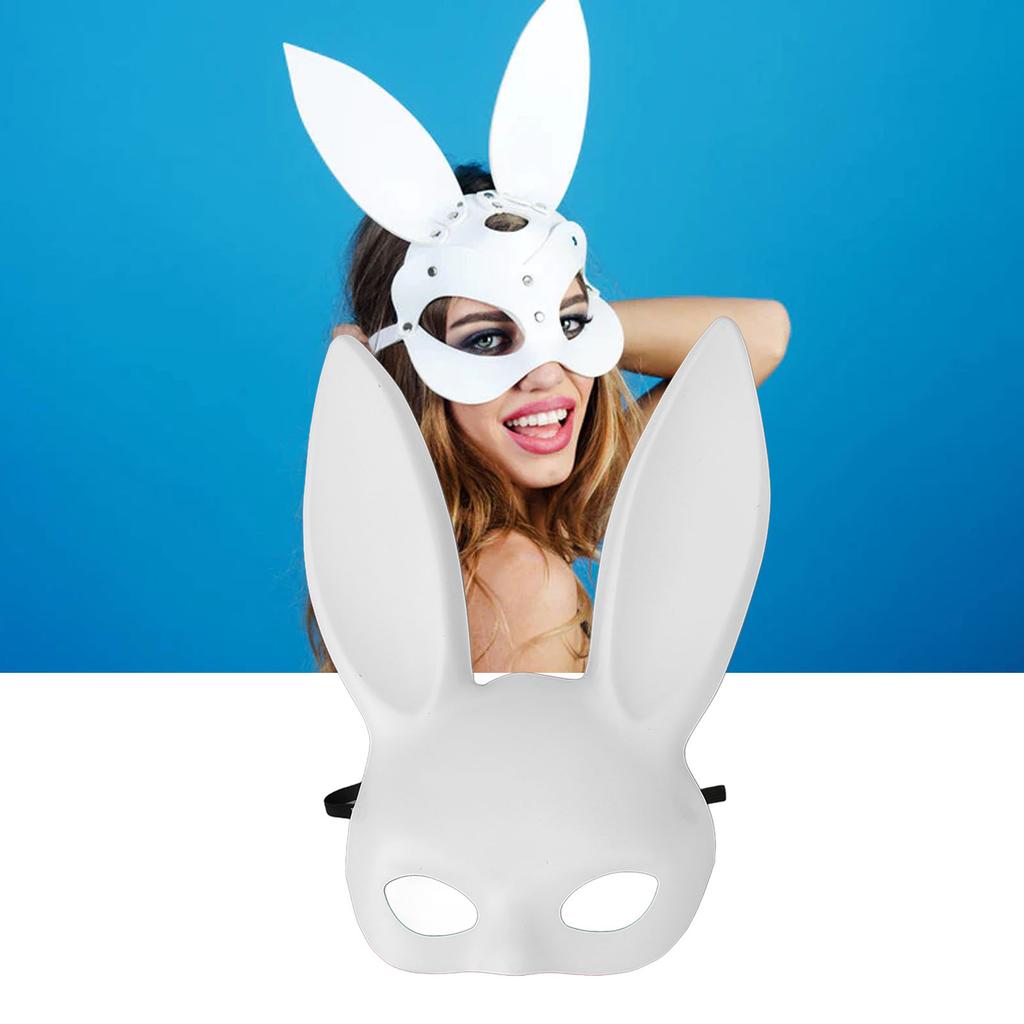 Halloween Bunny Mask Half Face Rozkošný králičí cosplay maska ​​jako doplněk pro párty potřeby