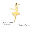 Teamer 5pcs/lot Ballet Charms Stainless Steel Gymnastics Heart Round Pendant for Necklace Keychain Women DIY Jewelry Making Gift