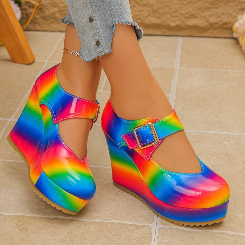 Women's Color-Blocked Hollow Wedge Slip-On Shoes, Fashionable Versatile Comfortable Footwear, Available In Large Sizes.