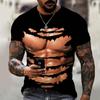 Summer Abstract Funny Pectoral Muscles T Shirts For Men Casual 3D Print Tee Hip Hop Harajuku Personality Round Neck Short Sleeve