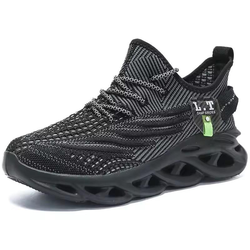 

Men s Running Shoes Fashionable High Quality Knitted Upper Breathable Hollow Out Shock Absorbing Sole Outdoor Activity Sneakers 42