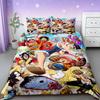 Duvet Cover One Piece Kids Cartoon Luffy Bedding Set with 2 Pillowcases Soft and Cozy Bedroom Bed Decor Teens Boys Gifts Best