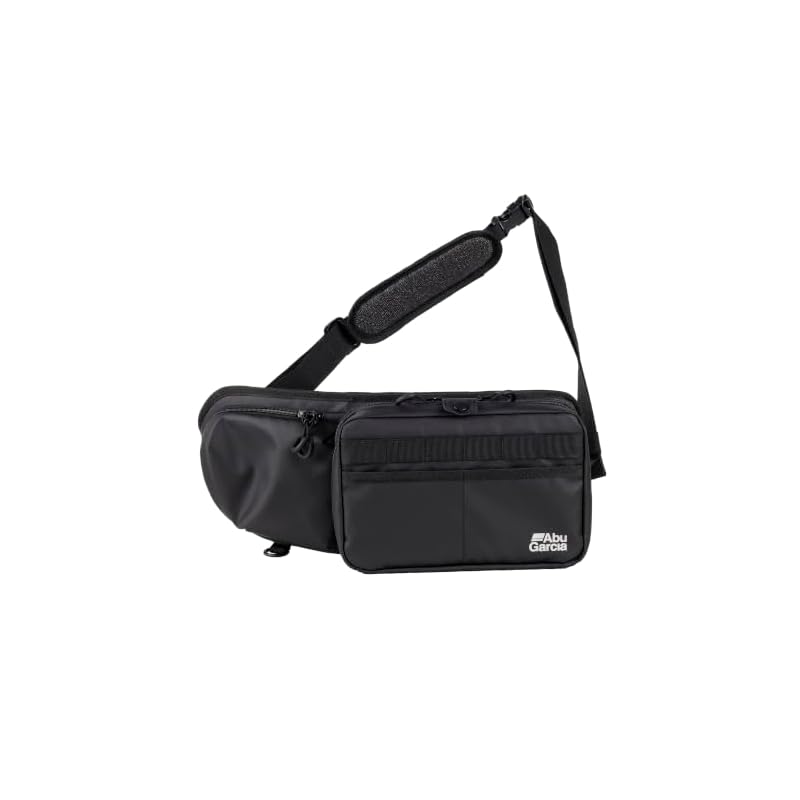 Abu Garcia 2-Way Shoulder and Waist Bag, Coated Black, Water-Resistant and Water-Repellent