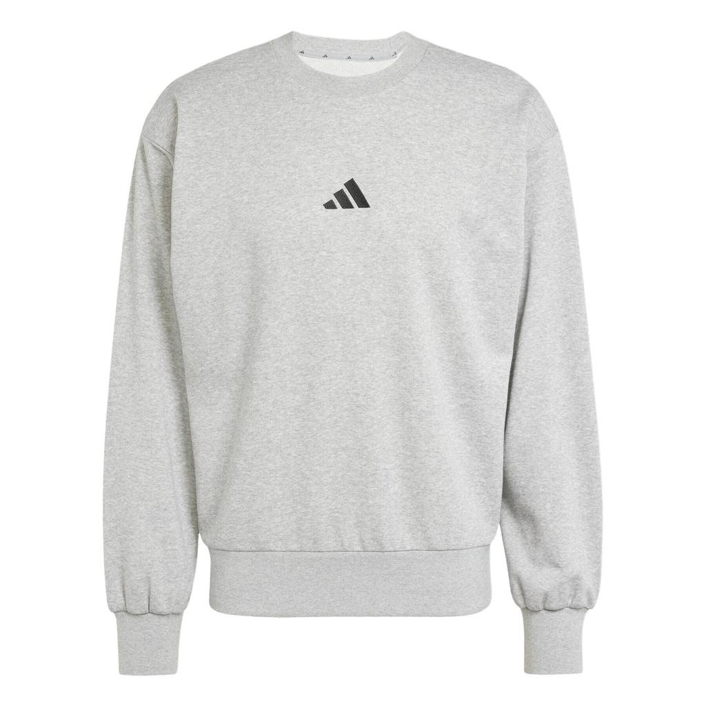 Adidas Essentials Feelcozy Fashion Simple Pullover Long Sleeve Sweatshirt Men Sweatshirt Gray JE3828