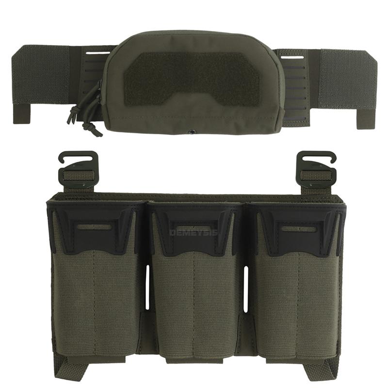 Tactical 2Nd Layer Admin Pouch with Multi-caliber Triple Mag Pouch for M4 5.56 PCC 9mm Pouches Aifsoft Plate Carrier Front Bag