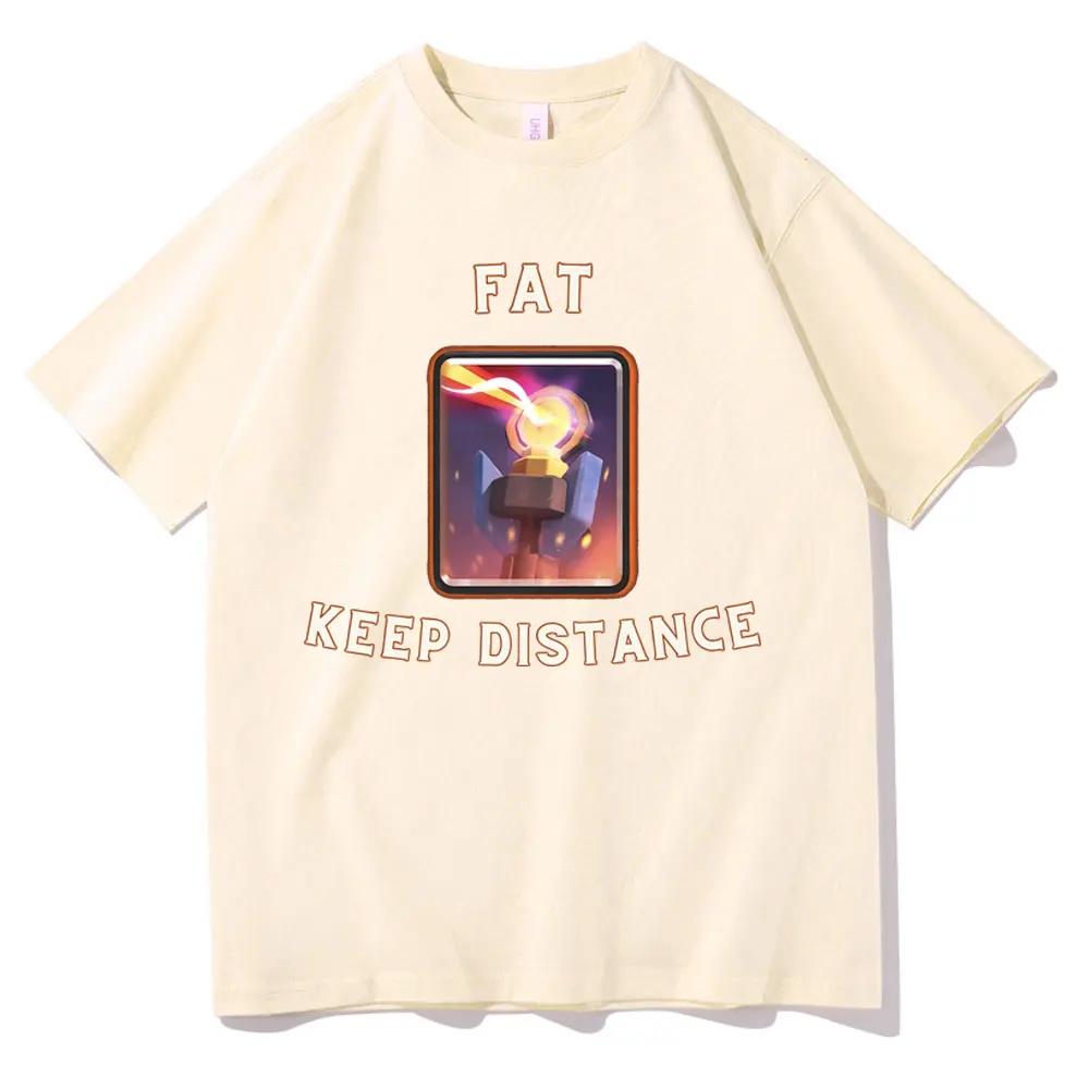 Fat Keep Distance Meme T Shirt Unisex Women Oversized Pure Cotton Tshirt Joke Humor Gift for Him and Her Kawaii Cute Memes Tshirts