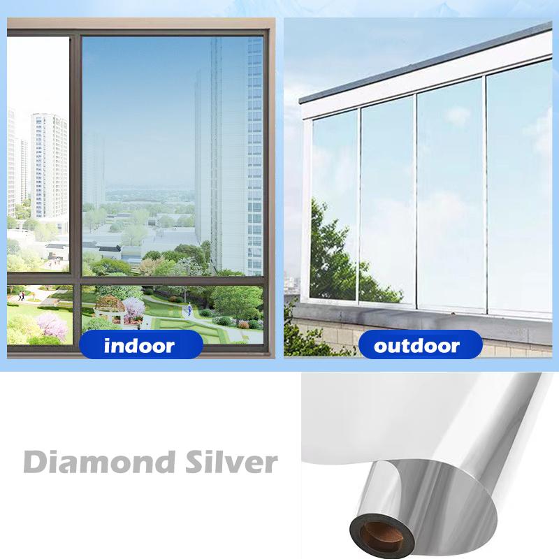 

Одинарная/Двойная Видимая Пленка Виниловая Самоклеящаяся Светоотражающая Солнцезащитная Пленка Конфиденциальность Оконная Пленка Наклейка на Домашнее Стекло 50x300cm