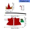 23Inch Porch Geese Statue Costume Polyester Santa Themed Outfit with Horned Deer Motif Styling for Christmas Yard and Holiday Photo Displays