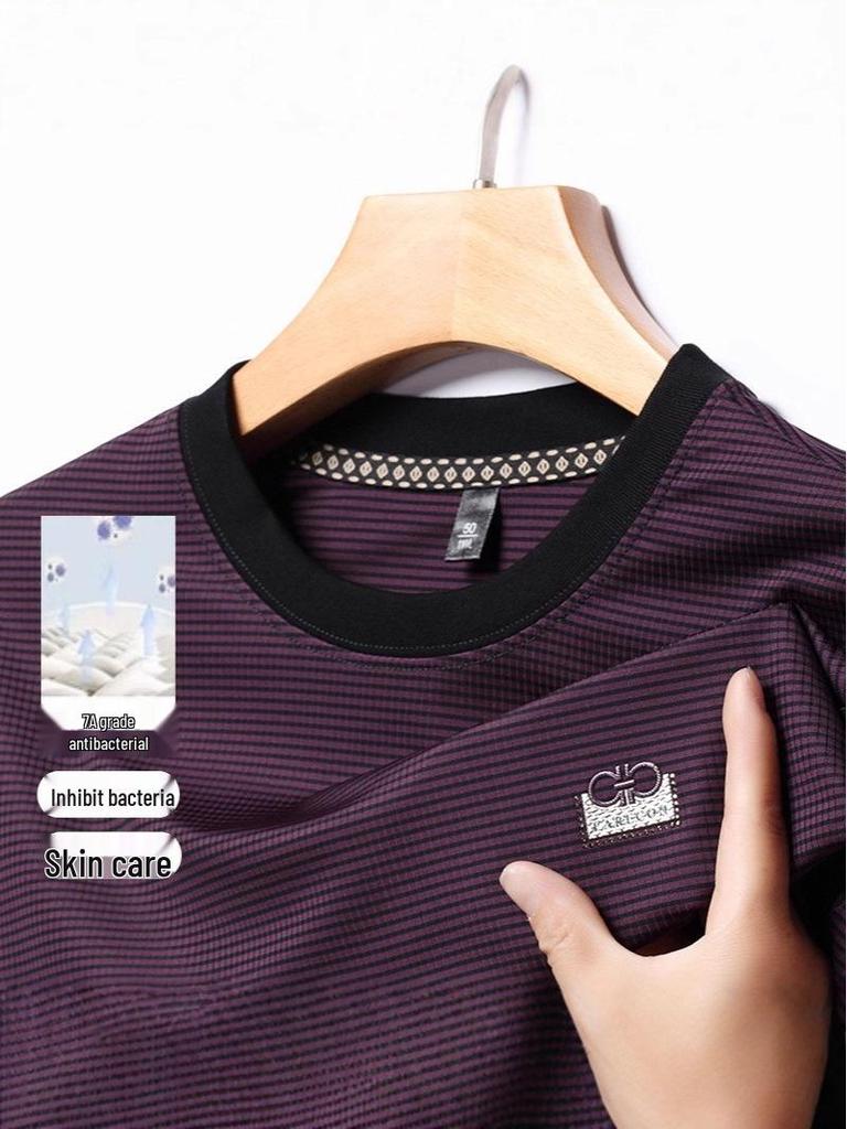 Herren Gestreiftes Langarm Rundhals Sweatshirt für Frühling & Herbst