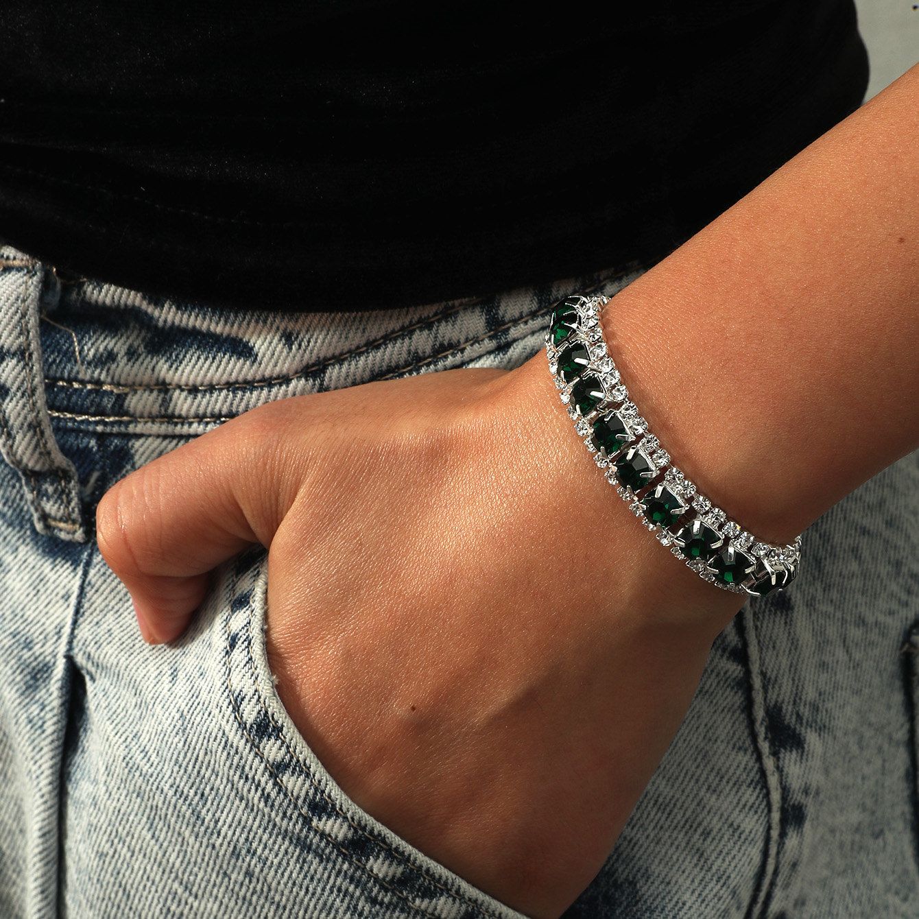 Темперамент Супер вспышка полный бриллиантов женский эластичный веревочный браслет модный изысканный браслет со стразами браслет ювелирные изделия