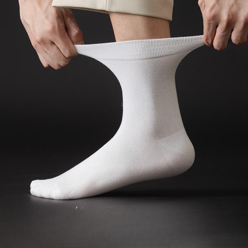 Mulberry Silk Socks for Men, Mid-calf Autumn Men's Business Socks, Antibacterial Long Stockings, Black Silk Socks for Men