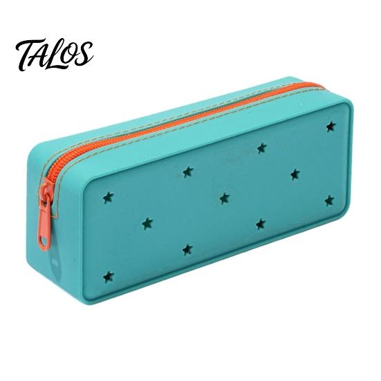 Silicone Stationery Bag Pencil Case, Cute Heart Star Shape Large Pouch, Capacity Pouch Soft Pen for Students, School Organizer Case
