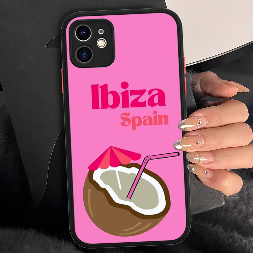 

Bali Ibiza Capri Bondi Palm Matte Translucent Phone Case For Iphone 16 ProMax 15 14 13 12 11 X XS PRO Plus iphone 14pro max