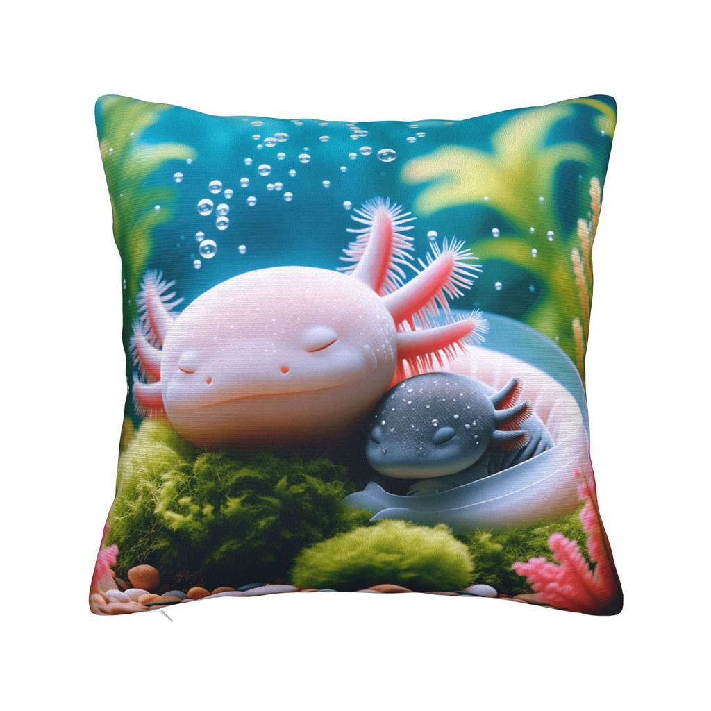 Cute Axolotl Pillow Cover Morden Pillow Case For Sofa Home Decor Custom Pillowcases Gift