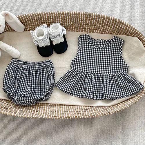 2025 New Summer 0-3Yrs Children Clothes Suit Sleeveless Solid Color Denim Vest+Shorts Newborn Baby Girls Clothing Set